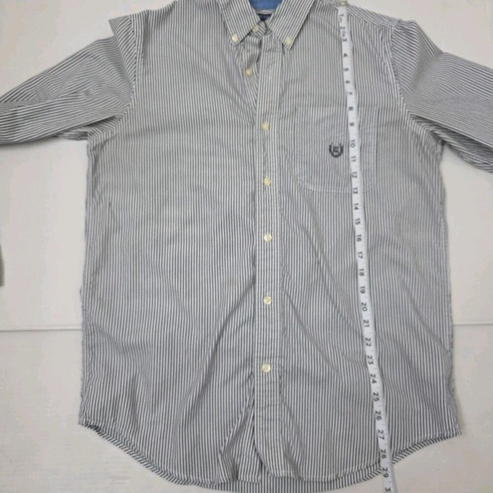 Chaps Ralph Lauren Men’s Small Blue Striped Button Down Shirt Preppy - Picture 4 of 5